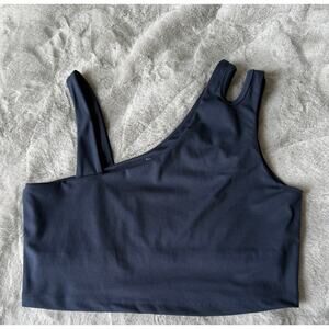Sincerely Jules Active Asymmetric Workout Tank with Built-In Bra – Navy Blue XL